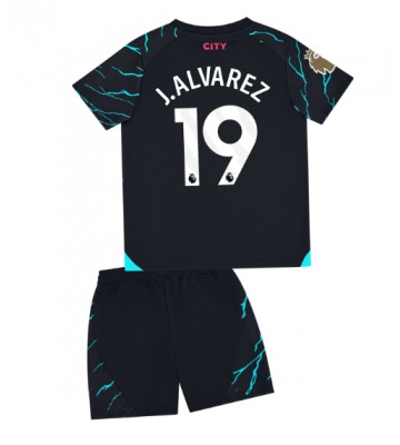 Manchester City Julian Alvarez #19 Tredje trøje Børn 2023-24 Kort ærmer (+ korte bukser)